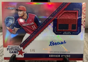 2024 Bowman's Best Xavier Isaac Auto Relic Red #1/5 Futures Game FGAA-X1 Rays - Picture 1 of 2