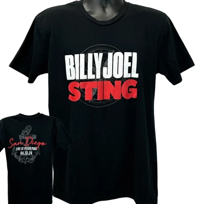 Sting and Billy Joel San Diego Concert T Shirt Mens M Medium Black 2024 Tour USA - Image 1 of 4