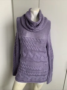 Banana Republic purple women’s medium cowl neck pullover knit tunic sweater - Picture 1 of 4
