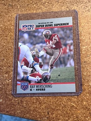 1990 Pro Set Football Super Bowl Supermen # 124 Ray Wersching 49ers - Image 1 of 2