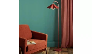 Habitat Yuno Lampada da terra plissettata - Rosso - Foto 1 di 10
