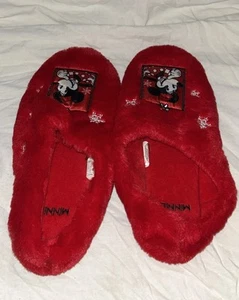 Zapatillas de casa rojas cómodas difusas Minnie Mouse talla 9/10 (artículo de caja abierta) - Imagen 1 de 8