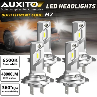 4x H7 LED Headlight Bulbs High Beam Light 48000LM 100W 6500K Xenon White Bright - Image 1 of 4