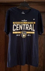 Camisa de béisbol de postemporada de Milwaukee Brewers para hombre XL MLB 2021 Playoffs centrales - Imagen 1 de 8