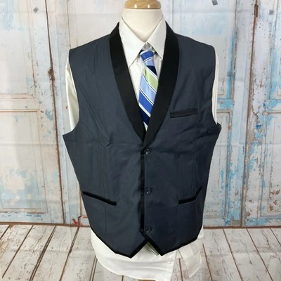 Mage Male Suit Vest Shawl Collared Mens Size 2XL Casual Formal Business - Image 1 of 4