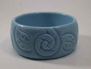 AD baby blue rose bangle plastic Bracelet Claire's Jewelry - Picture 1 of 5