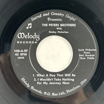 The Peters Brothers Shirley Pinkerton Hillbilly Gospel Bluegrass 45 Ep Melody - Image 1 of 4