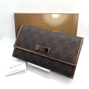 Used GUCCI Tri-fold Long Wallet with Box Authentic Japan - Picture 1 of 20