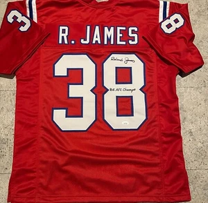 Roland James New England Patriots Autographed Inscrib Custom Jersey W-Coa JSA - Imagen 1 de 3