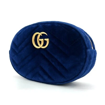 Gucci Marmont ремень сумка талии сумка замшевый синий подлинный - Изображение 1 из 4