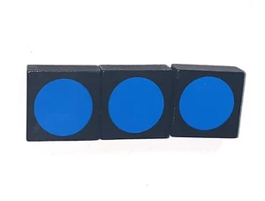 Juego completo de 3 azulejos circulares azules de repuesto Qwirkle OEM - Imagen 1 de 5