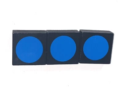 Qwirkle Replacement OEM 3 Blue Circle Tiles Complete Set - Image 1 of 4
