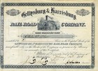 1888 Gettysburg & Harrisburg RR Bestandszertifikat