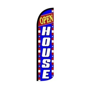 Open House Swooper Flutter Windless Feather Flag | 3ft W x 11.5ft Tall - Picture 1 of 3