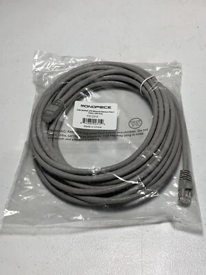 Cat6 Ethernet Patch Cable Network Internet Cord Stranded 102315 24AWG 25' Gray - Image 1 of 4