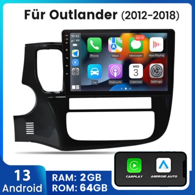 AUTORADIO ANDROID AUTO CAR PLAY Für Mitsubishi Outlander 2012-2018 w/DAB+ 2+64GB - Bild 1 von 4