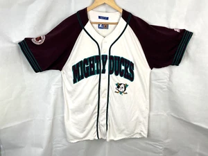 Vintage 90s Starter Mighty Ducks Button-Up Baseball Style Jersey T Shirt Size XL - Picture 1 of 16