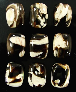 131.8 Ct Natural Peanut Wood Jasper Gemstone 15x20 mm Cushion Cab 9 Pc Lot-60643 - Picture 1 of 5