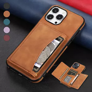 For iPhone 13 Pro Max 12 11 XS XR 876 + SE Luxury Leather Wallet Card Stand Case - Picture 1 of 42