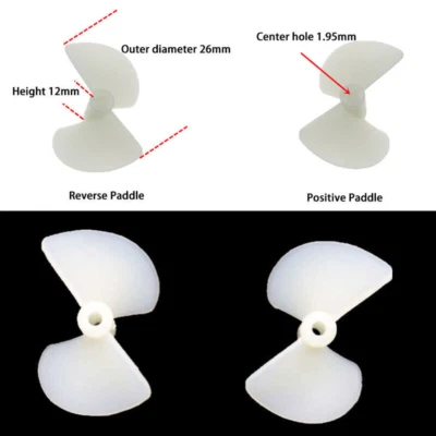 26mm Nylon Plastic White Boat Propeller Props 2 Blade For 2mm Shaft RC Model DIY - Image 1 of 4