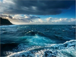 Tile Mural Seascape Ocean Waves Kitchen Bathroom Wall Backsplash Marble Ceramic - Picture 1 of 14