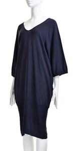 MAISON MATRIN MARGIELA Women's Blue Wedge Dress Dolman Sleeves Elastic Hips S - Picture 1 of 13