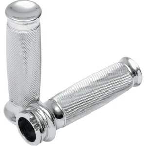 Todds Cycle Chrome Knurled Vice Grips for 1982-2017 Harley Dual-Cable - Picture 1 of 1