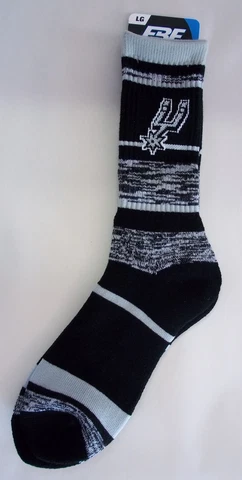 San Antonio Spurs Men's Crew Socks Large Size 10 to 13 RMC Cover