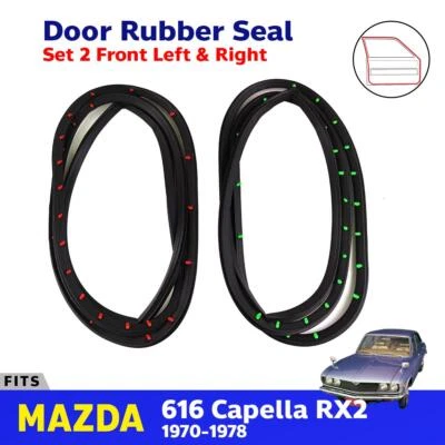Juego de 2 juntas de goma para puerta delanteras izquierda+derecha para Mazda 616 618 Capella RX2 sedán 1970-78 Foto 1 de 4