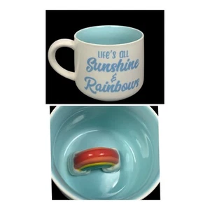 Whimsical Cupboard Rainbow Coffee Mug Life's all Sunshine and Rainbows QTY 1 - Picture 1 of 12