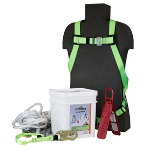 5-teiliges wiederverwendbares Fallschutz-Kit, OSHA- und ANSI-konform, Kabelbaum, Seil 50' - Bild 1 von 1