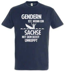 Gendern Sachse T-Shirt DDR Mauer Ostalgie Ostdeutscher Ossi Thüringen - Picture 1 of 1