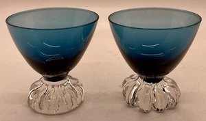 Set 2 Vintage Cordial Gläser türkis blau - Bild 1 von 4