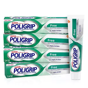 Zinc Free Denture and Partials Adhesive Cream, 2.4 Ounce (Pack of 4) - Picture 1 of 11