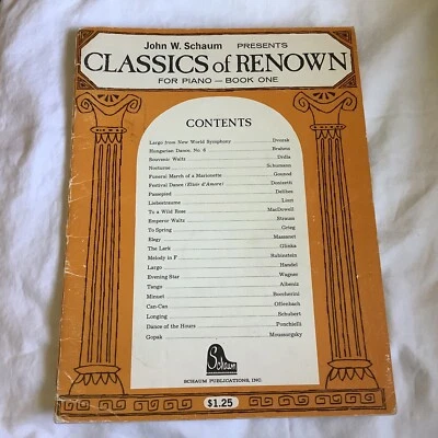 John W. Schaum Presents Classics of Renown for Piano (Book 1) - VG!! - Изображение 1 из 4