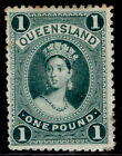 Australia - Queensland Qv Sg161, £1 Deep Green, M Mint. Cat £325.