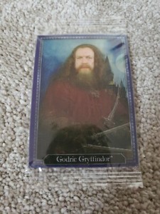 Harry Potter Chocolate Hologram Frog Trading Card; PURPLE border. Godric...