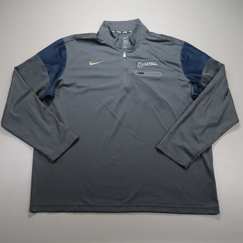 Milwaukee Brewers Pullover Mens XXL Gray Nike BSBL Quarter Zip Sweatshirt MLB Cover