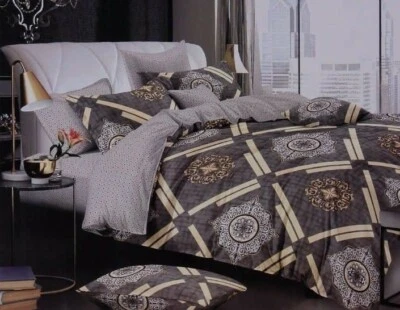 3 Pieces Designer Queen Cotton Bed sheet 1 Flat Sheet + 2 Pillowcases - Image 1 of 2