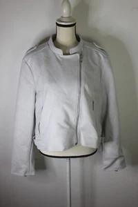 Banana Republic Moto Jacket Vegan Suede Lite Grey Women's Size XXL NWT - Picture 1 of 17