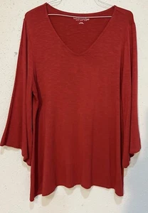 Top tunica rosso extra large SOFT ENVIRONMENT taglia XL maniche a campana Longuelook - Foto 1 di 8