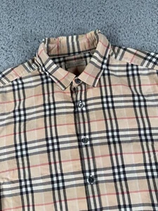Burberry Brit Nova Check Shirt Medium Slim Brown Plaid Long Sleeve Button Down** - Picture 1 of 13