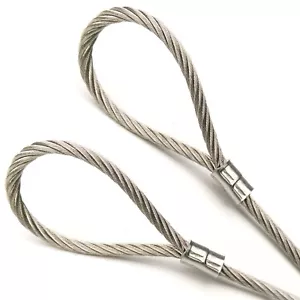 Fune per cavi da costruzione in acciaio inox 304 3/32 pollici taglio personalizzato 1 piedi-70 piedi - Foto 1 di 5