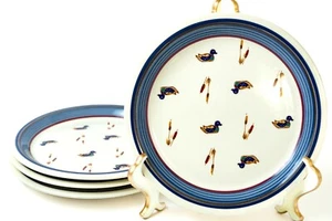 Epoch Soup Salad Plate Qty 3 Vintage Ceramic American Decoy Mallard Duck Cattail - Picture 1 of 4