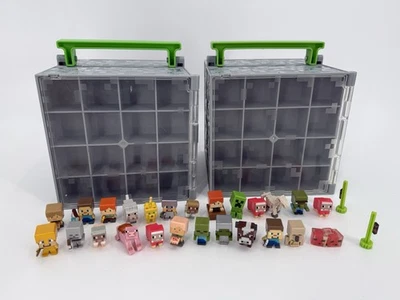 Minecraft Mattel Minifigura Estuche de Transporte Bloque de Almacenamiento con 25 Figuras 2 Estuches Foto 1 de 4