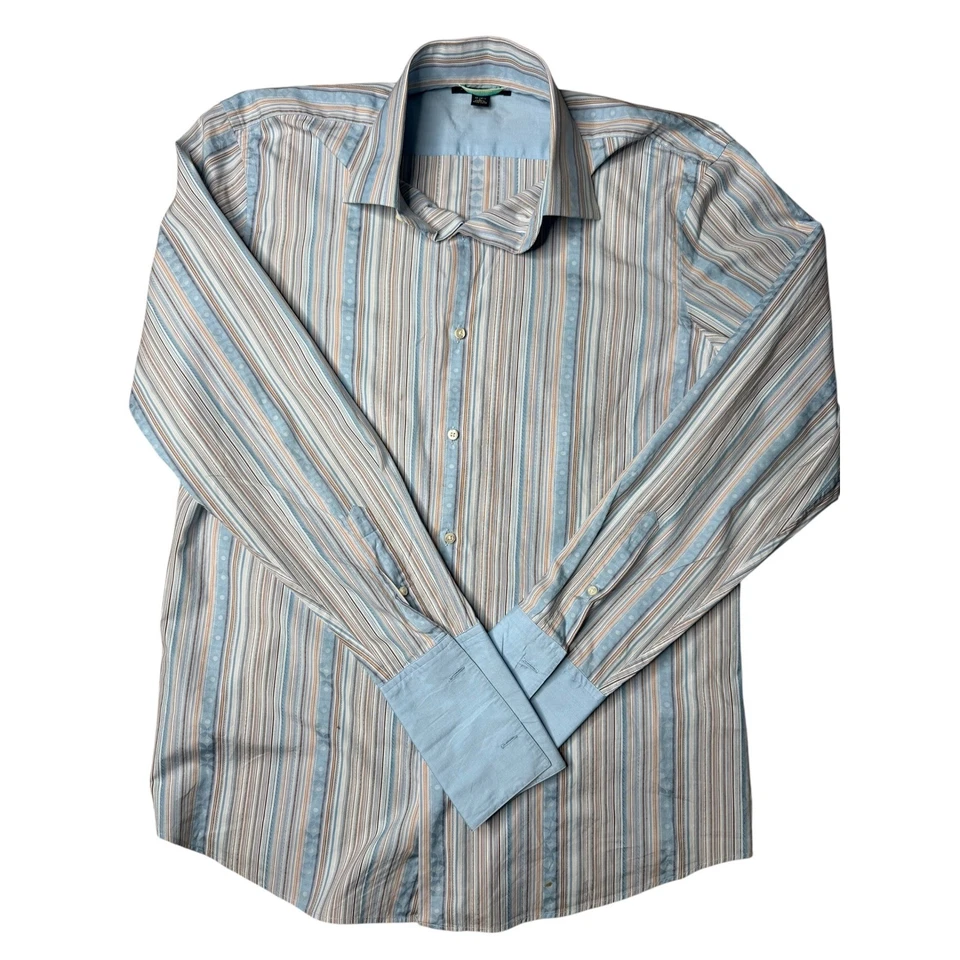 Vintage Banana Republic Mens 16-16.5 Long Sleeve Striped Dress Shirt - Image 1 of 4