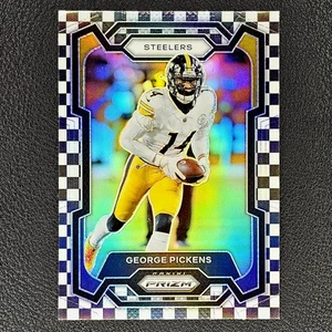 Panini Prizm 2023 - Checker Prizm #248 blanco y negro George Pickens Steelers - Imagen 1 de 2