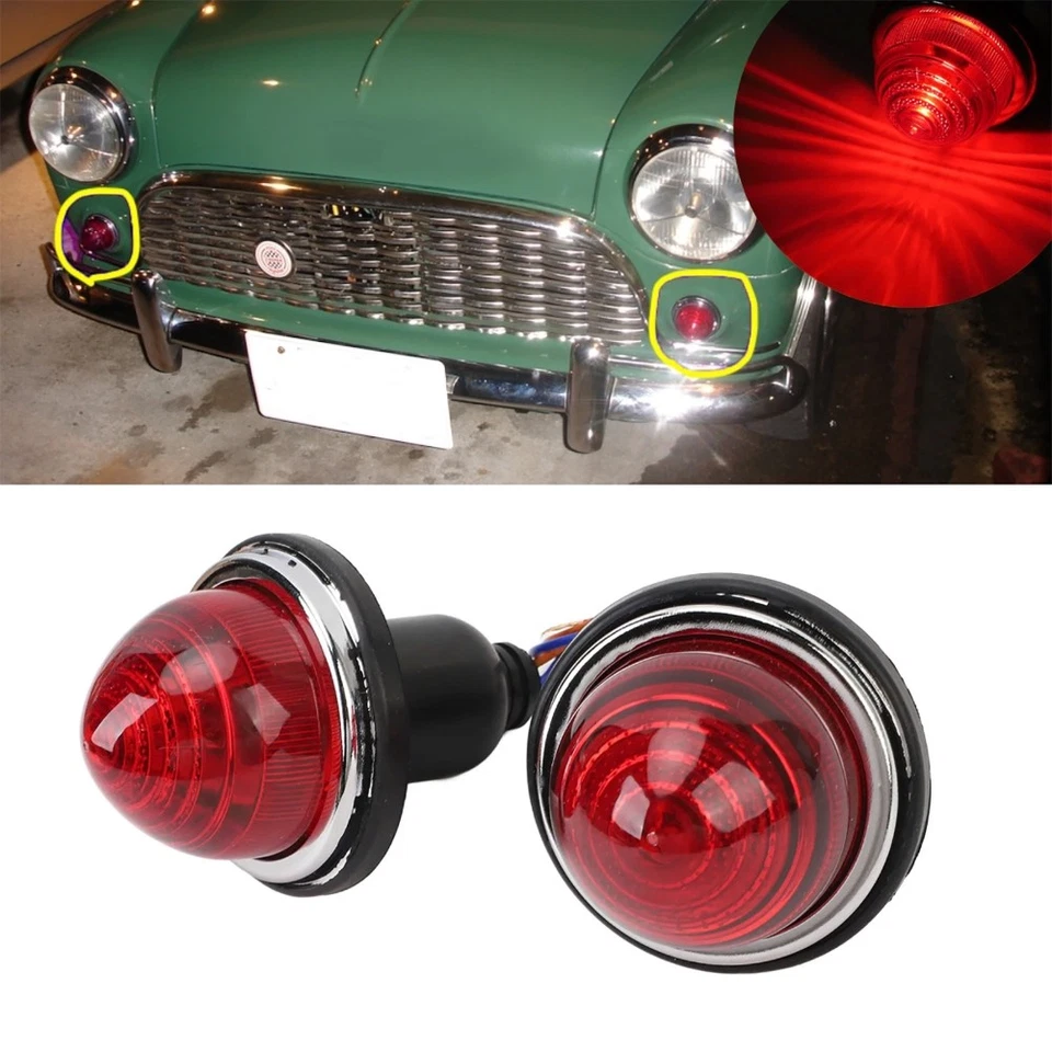 Luces de intermitente/parada rojas delanteras/traseras de 72 mm 2 piezas para Mini Morris Minor clásico Foto 1 de 4