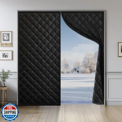 Cortina de puerta magnética con aislamiento térmico para puertas de 72"x 80", pesada Foto 1 de 4