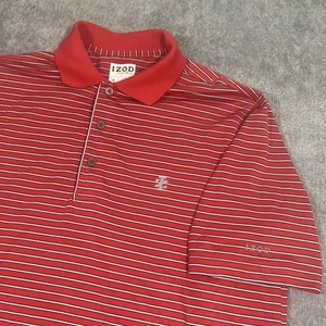 Herren Izod Golf Poloshirt Rot Streifen Logo Größe M Sommer - Bild 1 von 7